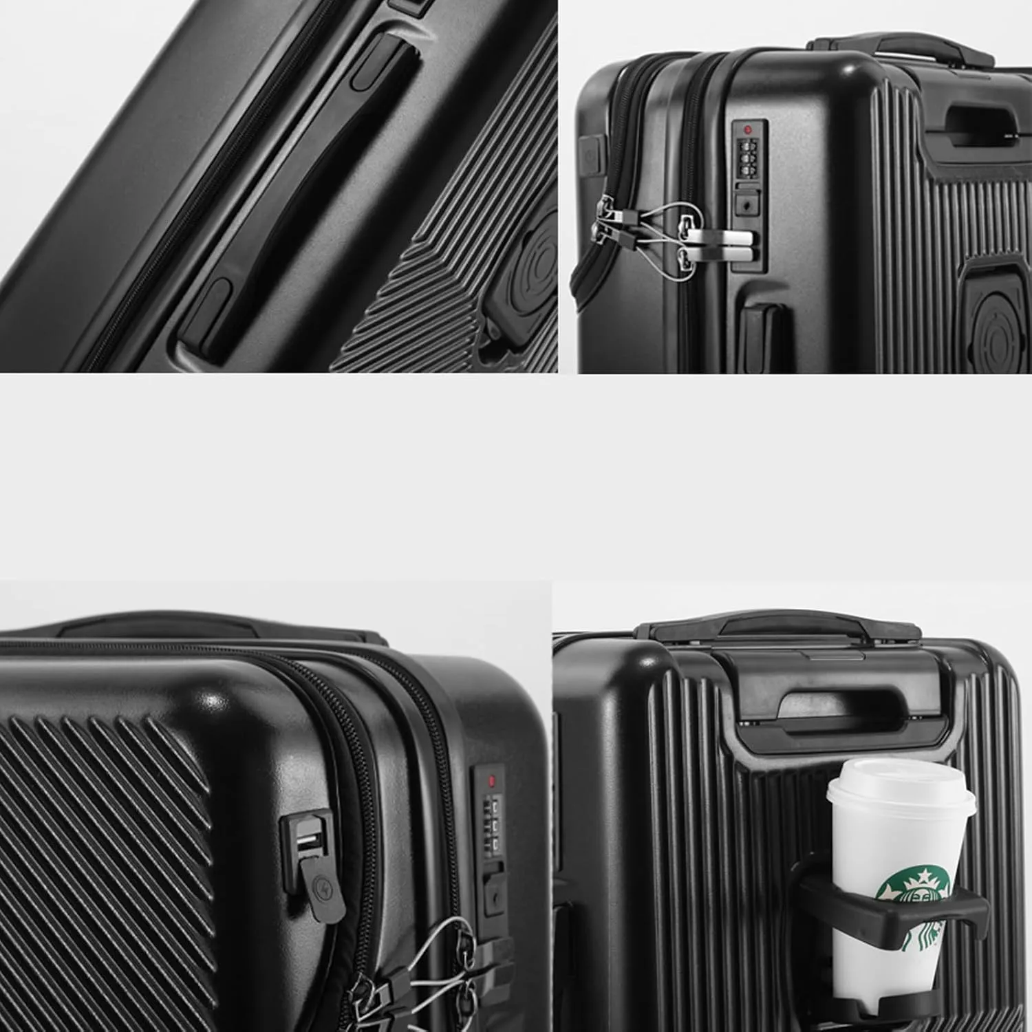 22 inch Checked Luggage PC ABS Suitcase Luggage with Spinner Wheels Adjustable Multi-function Large Capacity with Telescopic Handle (red, 24 inch)
