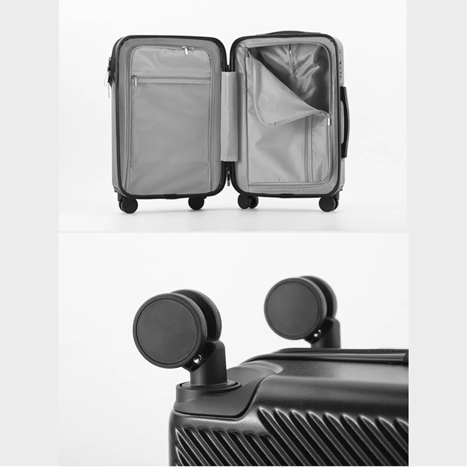 22 inch Checked Luggage PC ABS Suitcase Luggage with Spinner Wheels Adjustable Multi-function Large Capacity with Telescopic Handle (red, 24 inch)