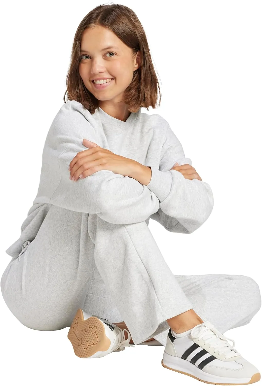 adidas Women's Essentials Small Logo Feel Cozy Open Hem Pants
