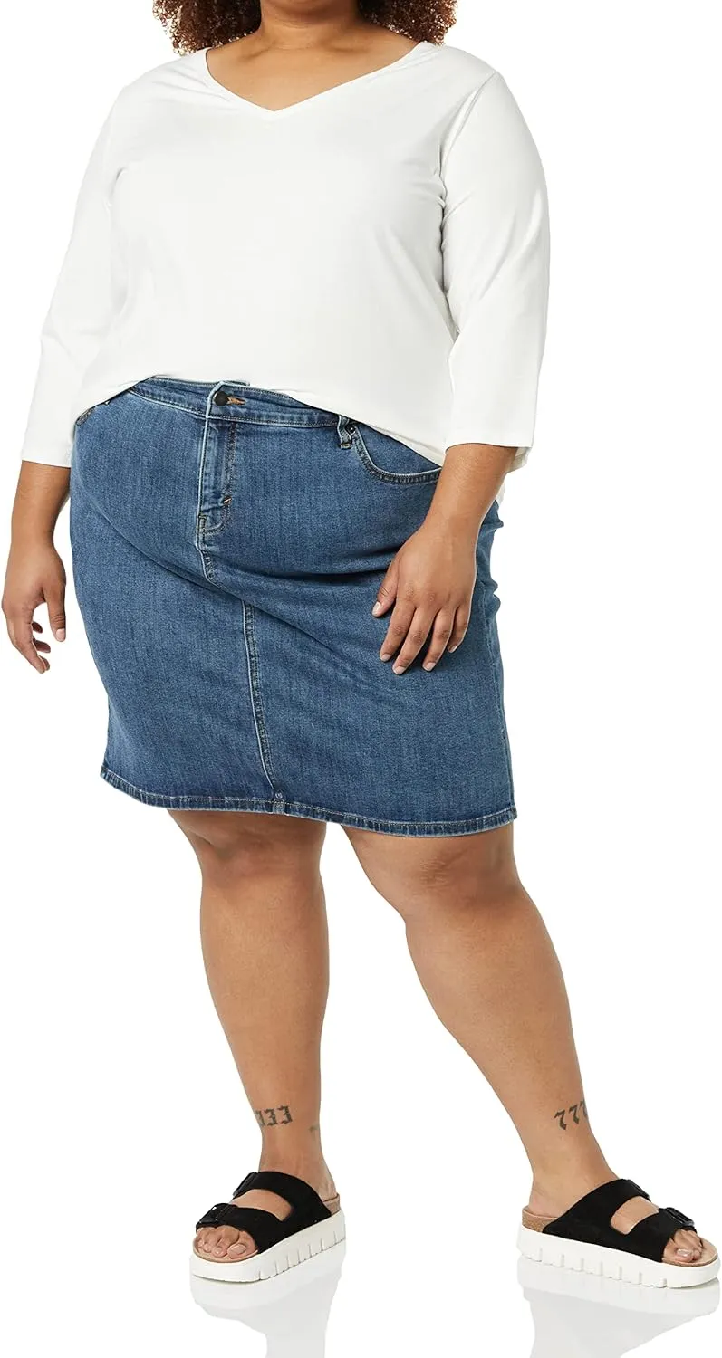 Amazon Essentials Women's Classic 5-Pocket Denim Skirt (Available in Plus Size)