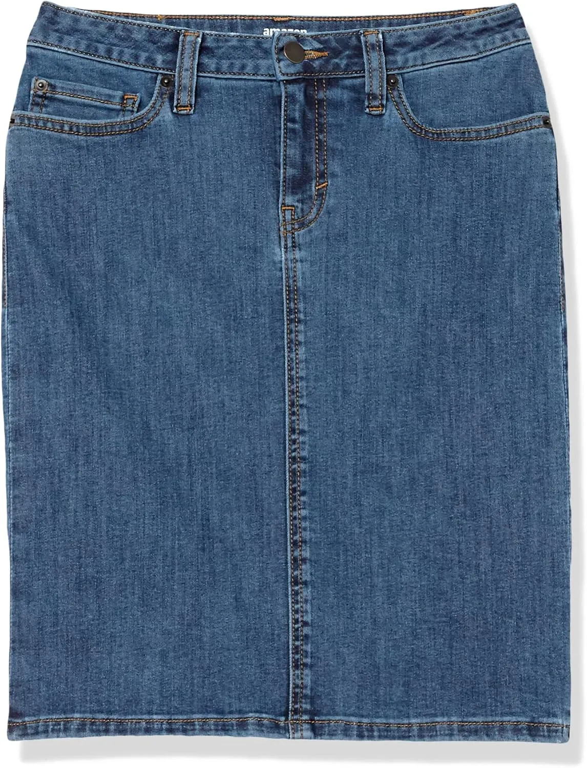 Amazon Essentials Women's Classic 5-Pocket Denim Skirt (Available in Plus Size)