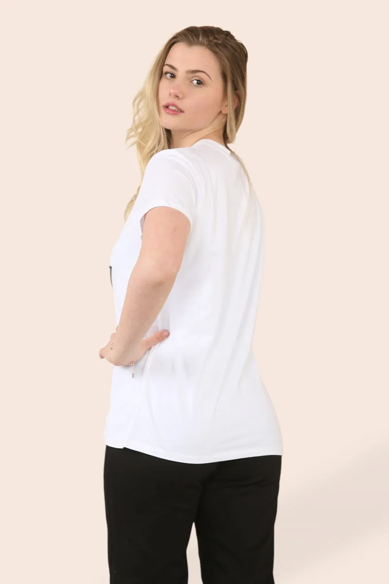 Amour Pearl Embellished Leopard T-shirt