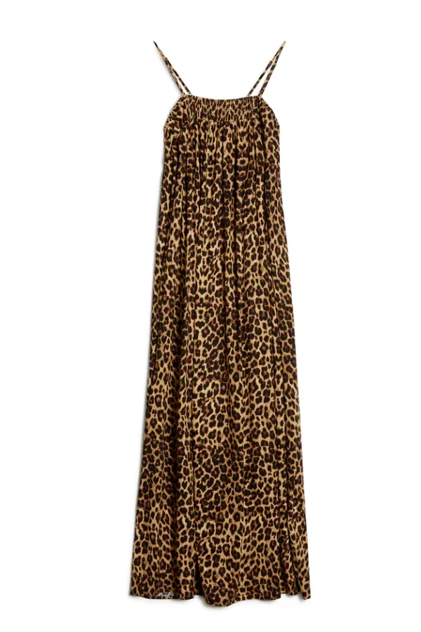Animal Print Strappy Midi Dress