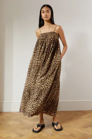 Animal Print Strappy Midi Dress