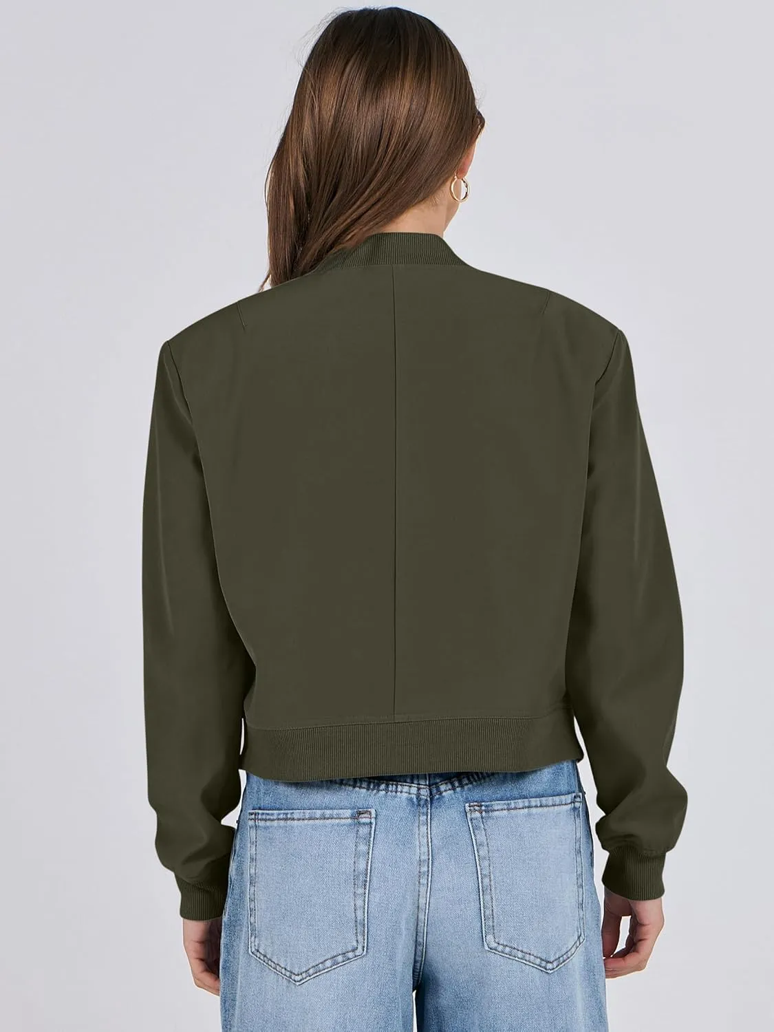 ANRABESS Womens Bomber Jacket Button Cropped Casual Varsity Jackets Shackets Fall Trendy Fashion Travel Outfits with Pockets
