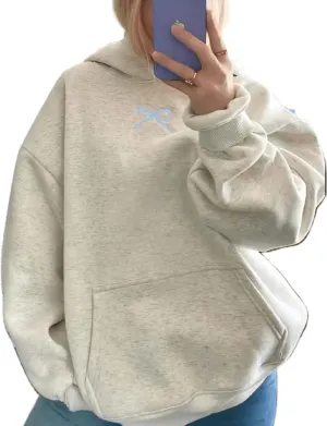 Argeousgor Women Y2k Graphic Print Hoodies Teen Girls Pullover Sweatshirt Long Sleeve Crewneck Aesthetic Loose Fit Top