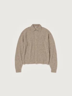 Auralee Shetland Wool Cashmere Knit Cardigan - Top Beige