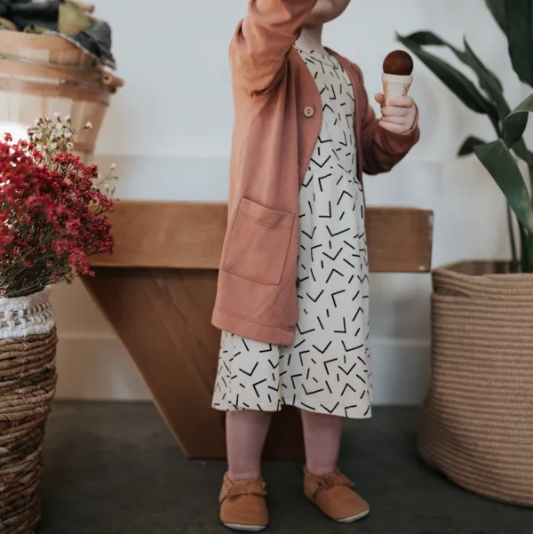 Baby/ Kid's Bamboo/Cotton Cardigan | Terracotta