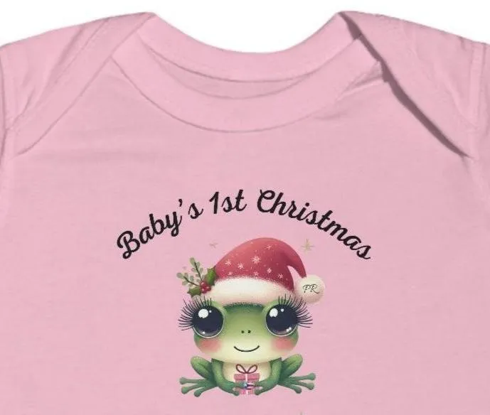 Baby's 1st Christmas Coqui/Frog Infant Fine Jersey Bodysuit-Puerto Rico Flag.
