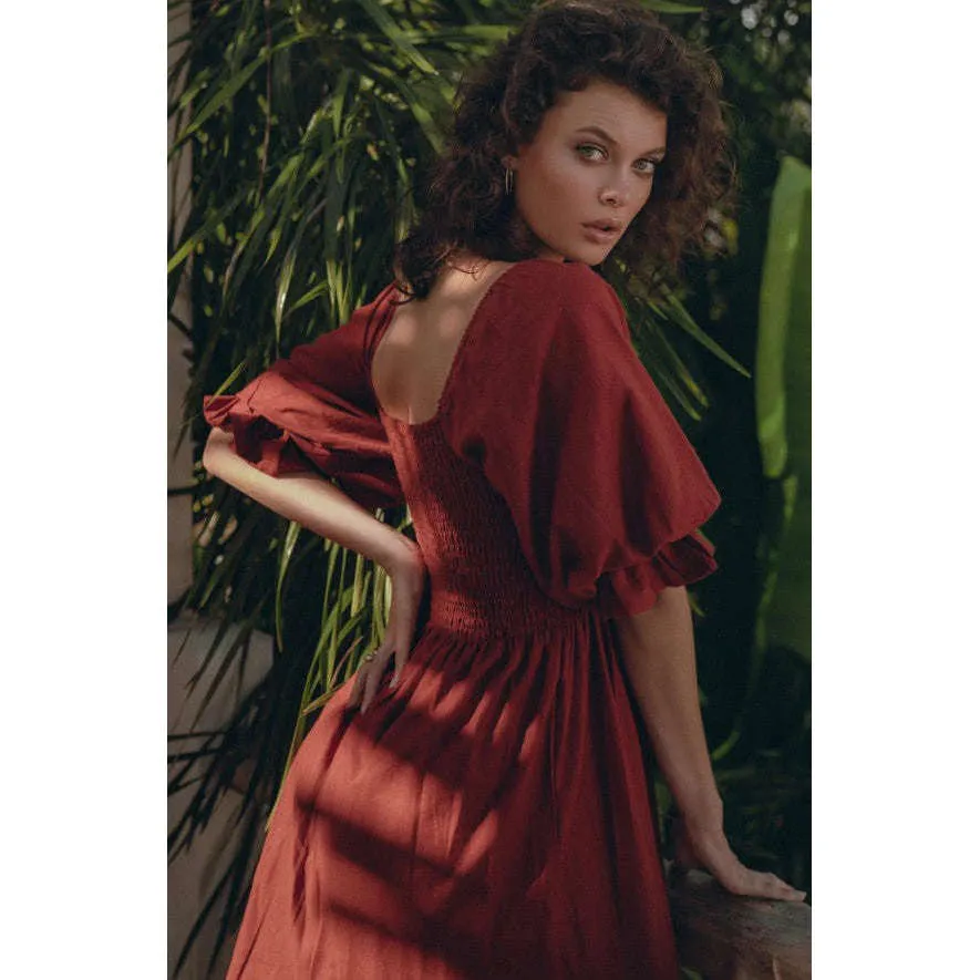 Bali Lane Almeria Linen Midi Dress