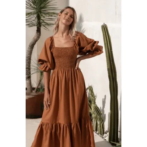 Bali Lane Almeria Linen Midi Dress
