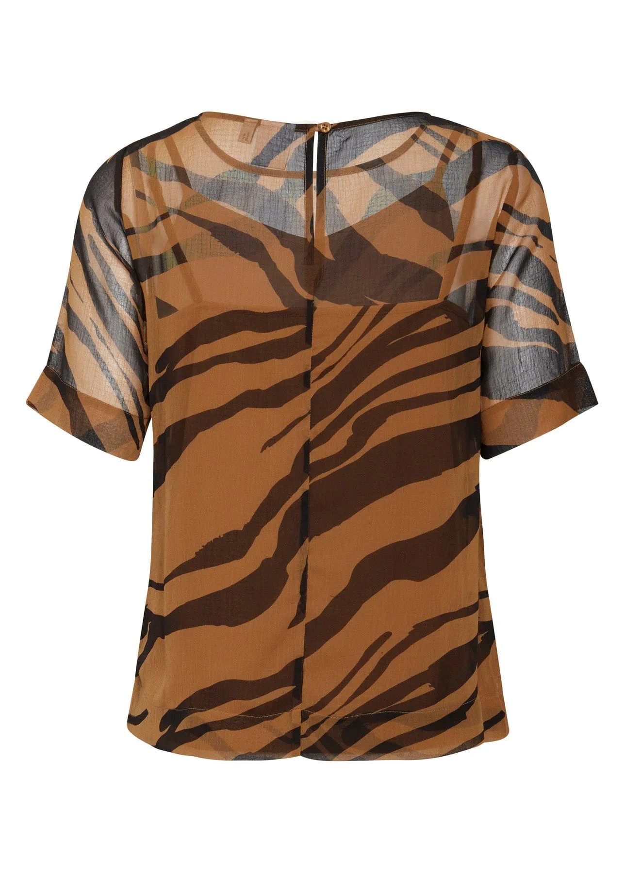 Bikka Animal Print Short Sleeve Blouse - Thrunsh