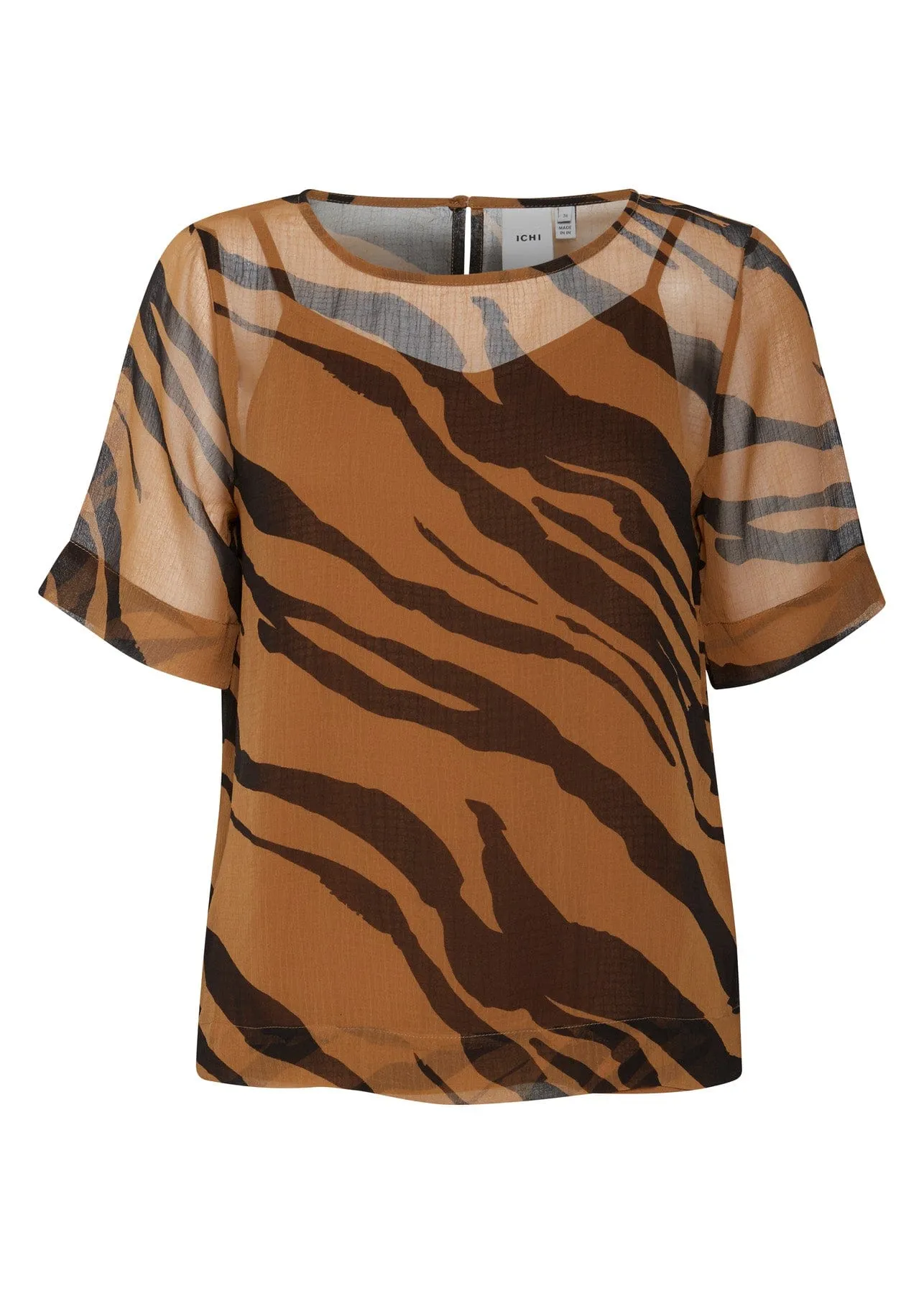 Bikka Animal Print Short Sleeve Blouse - Thrunsh