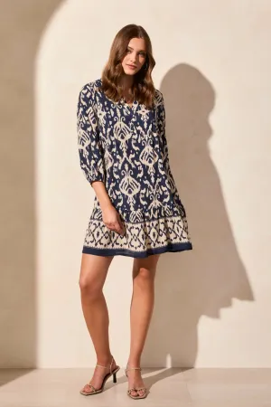 Border Print Floral Dress