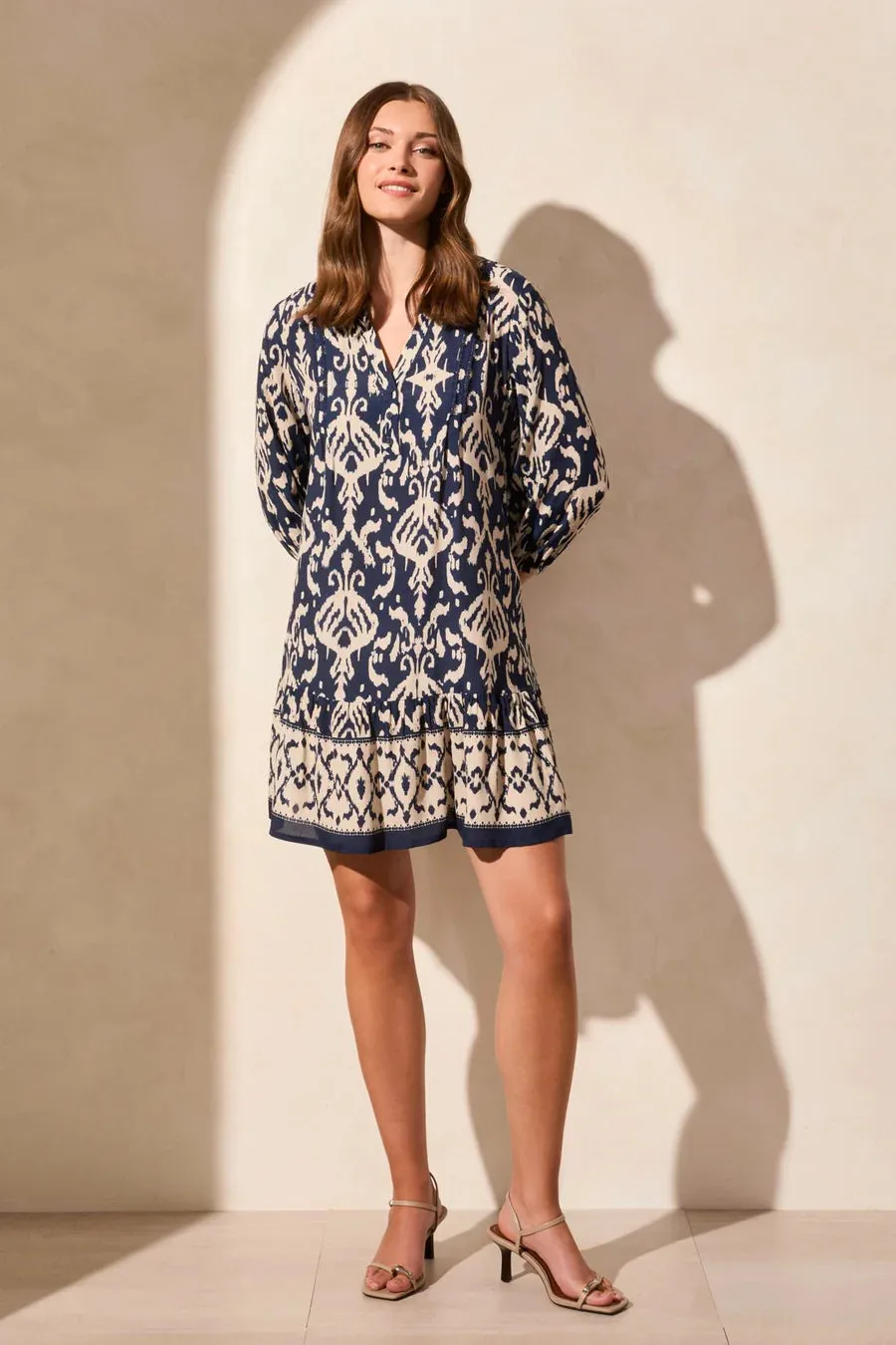 Border Print Floral Dress