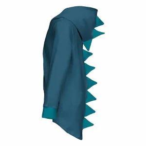 Boy's Solid Bamboo Fleece Dino Hooded Jacket - Twilight with Bay