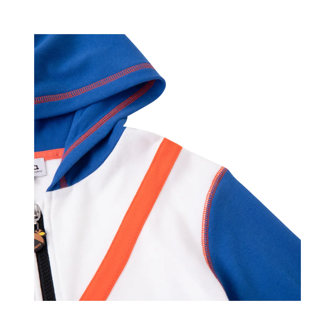 Boys White and Blue Basic Jacket