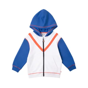 Boys White and Blue Basic Jacket