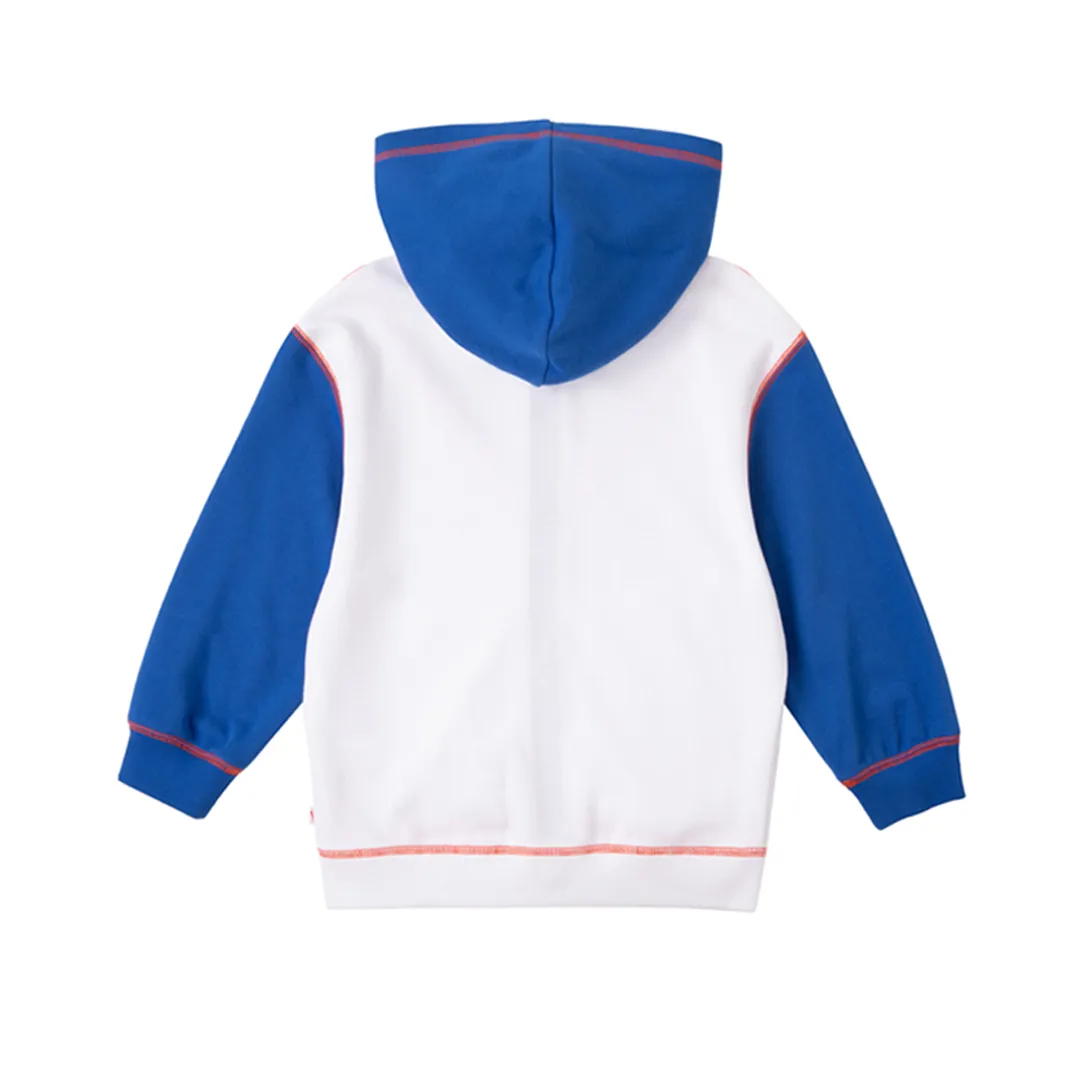 Boys White and Blue Basic Jacket