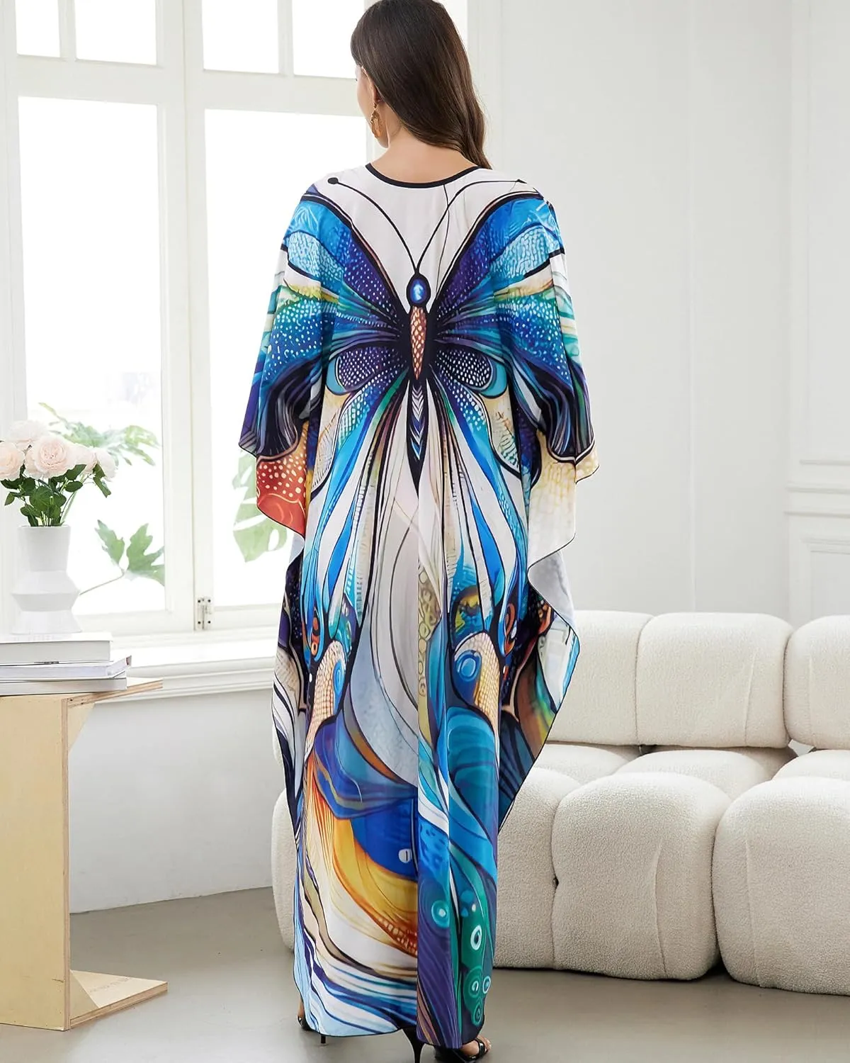 Bsubseach Kaftan Dresses for Women Long Beach Cover Ups Plus Size Swimsuit Coverup Caftan Loungewear