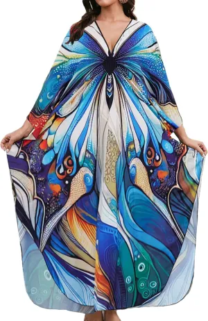Bsubseach Kaftan Dresses for Women Long Beach Cover Ups Plus Size Swimsuit Coverup Caftan Loungewear
