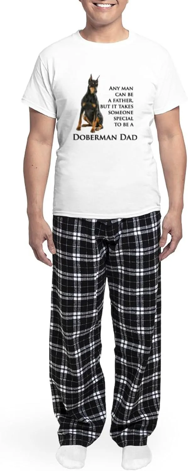 CafePress Doberman Dad Pajamas Men's Novelty Light Pajama Set, Comfortable PJ Sleepwear