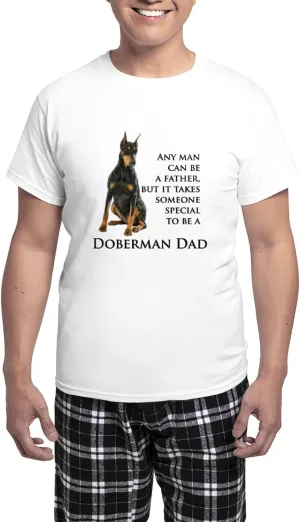 CafePress Doberman Dad Pajamas Men's Novelty Light Pajama Set, Comfortable PJ Sleepwear