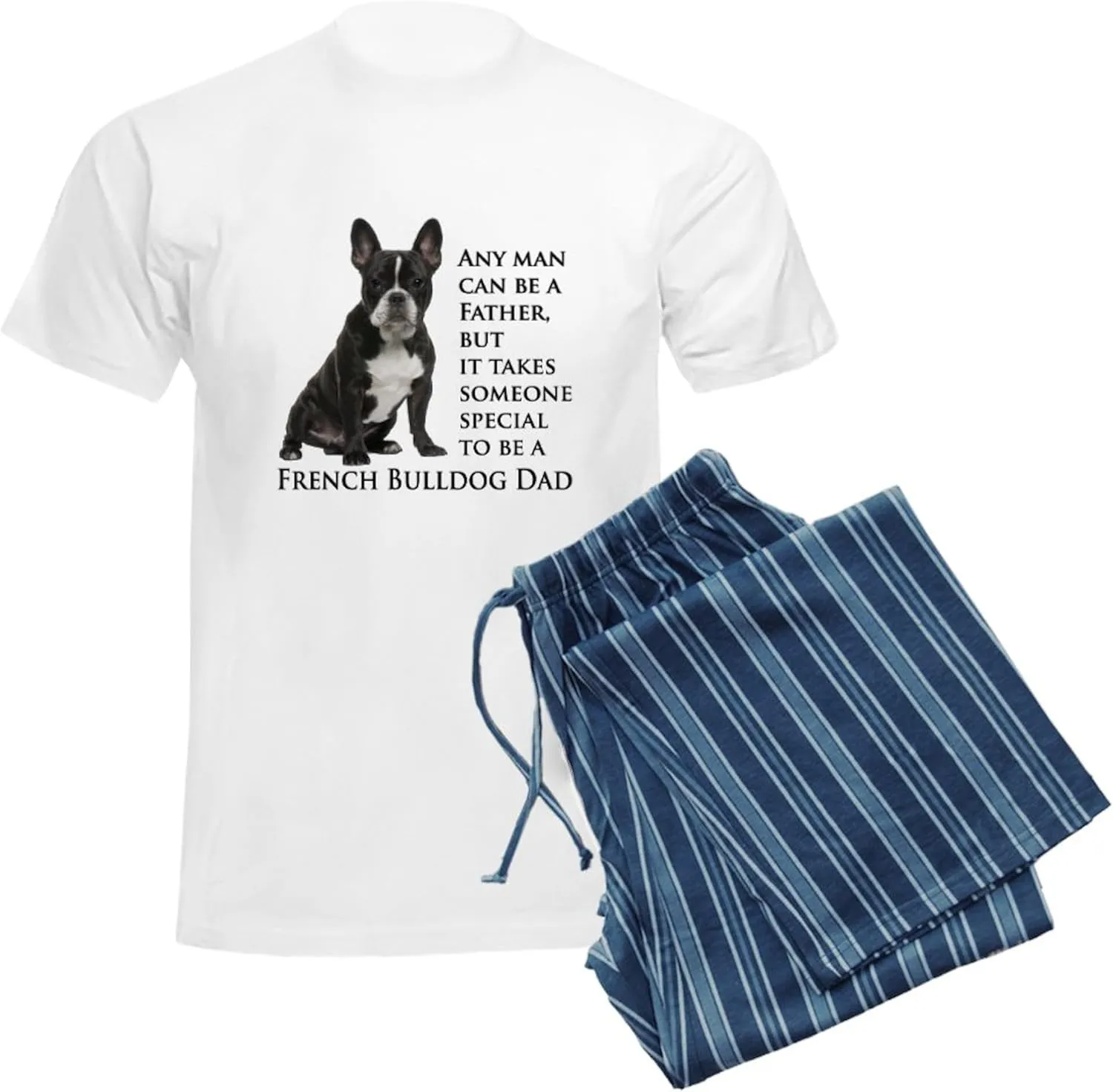 CafePress Frenchie Dad Pajamas Men's Novelty Light Pajama Set, Comfortable PJ Sleepwear