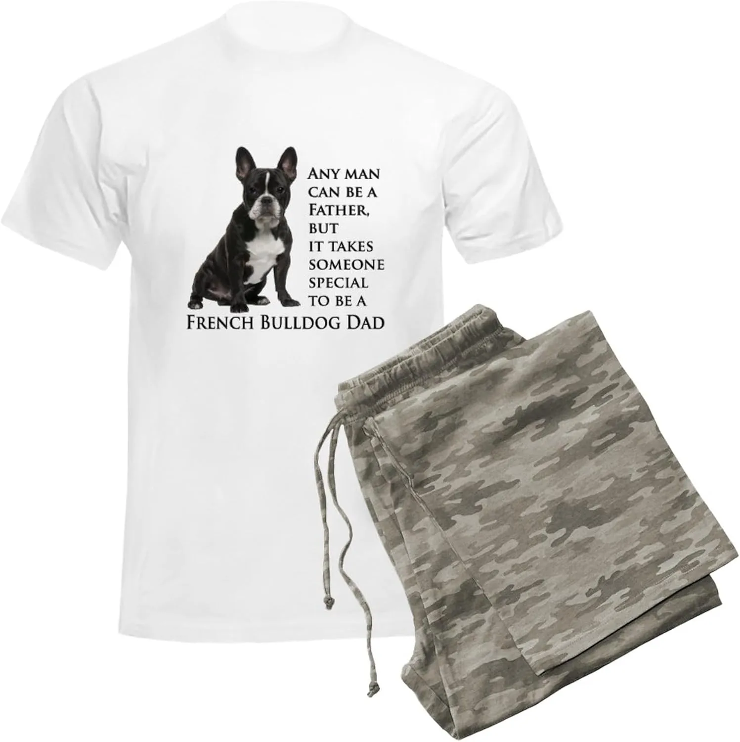 CafePress Frenchie Dad Pajamas Men's Novelty Light Pajama Set, Comfortable PJ Sleepwear