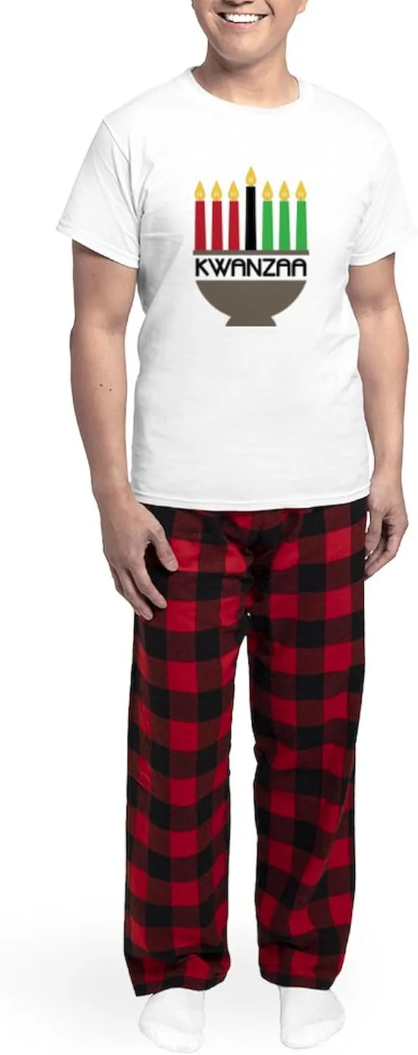 CafePress Kwanzaa Pajamas Men's Novelty Light Pajama Set, Comfortable PJ Sleepwear