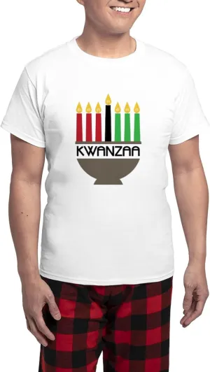 CafePress Kwanzaa Pajamas Men's Novelty Light Pajama Set, Comfortable PJ Sleepwear