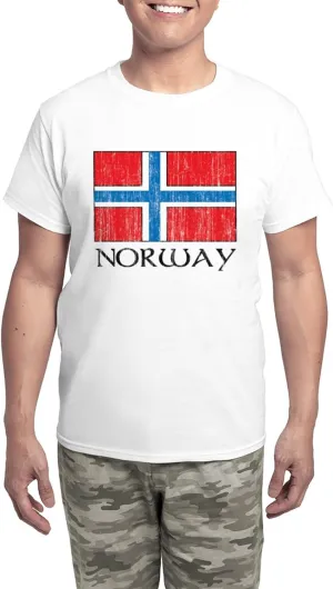 CafePress Norway Flag Men's Light Pajamas Men's Novelty Light Pajama Set, Comfortable PJ Sleepwear