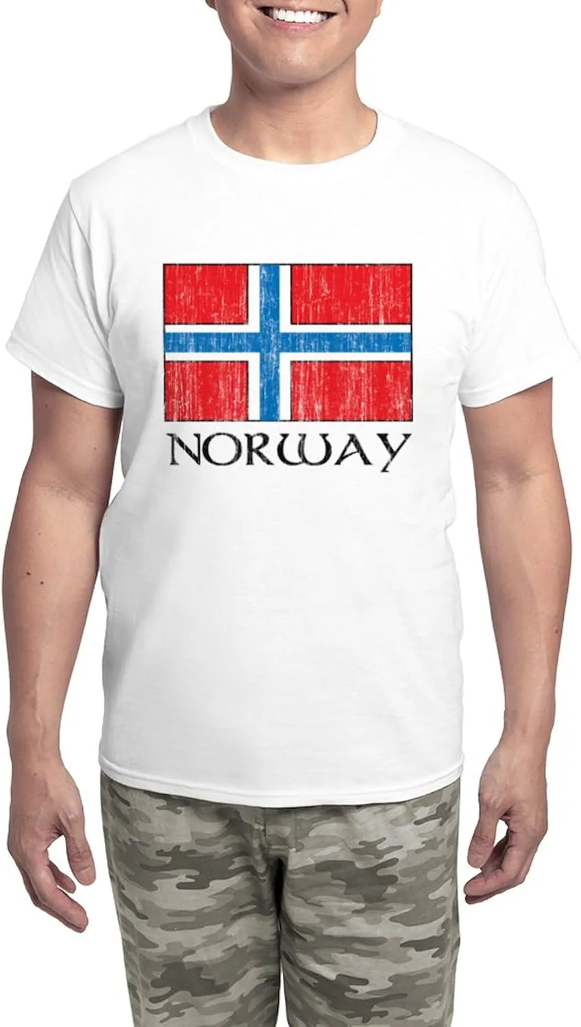 CafePress Norway Flag Men's Light Pajamas Men's Novelty Light Pajama Set, Comfortable PJ Sleepwear