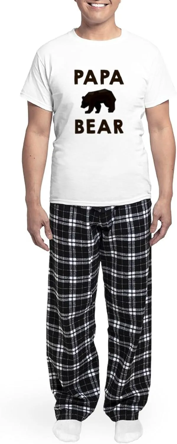 CafePress Papa Bear Pajamas Men's Novelty Light Pajama Set, Comfortable PJ Sleepwear