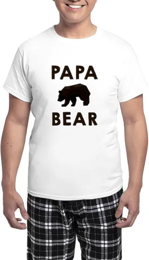 CafePress Papa Bear Pajamas Men's Novelty Light Pajama Set, Comfortable PJ Sleepwear