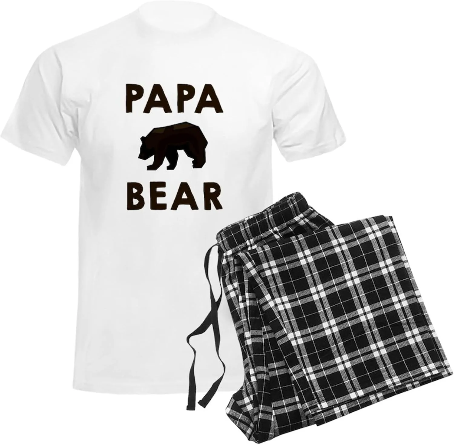 CafePress Papa Bear Pajamas Men's Novelty Light Pajama Set, Comfortable PJ Sleepwear