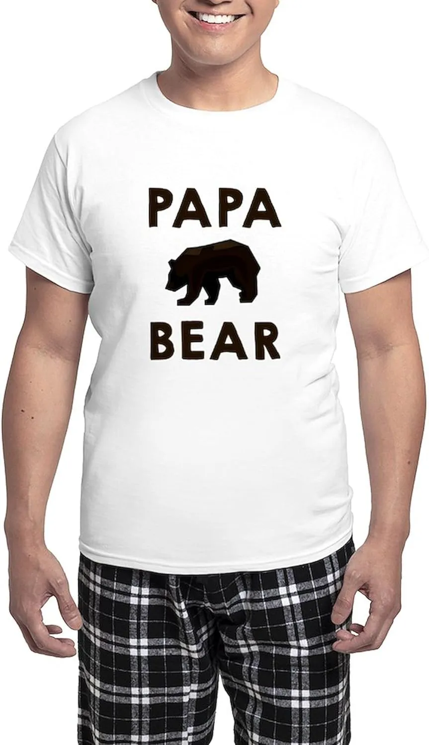 CafePress Papa Bear Pajamas Men's Novelty Light Pajama Set, Comfortable PJ Sleepwear