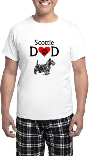 CafePress Scottie Dad Pajamas Men's Novelty Light Pajama Set, Comfortable PJ Sleepwear