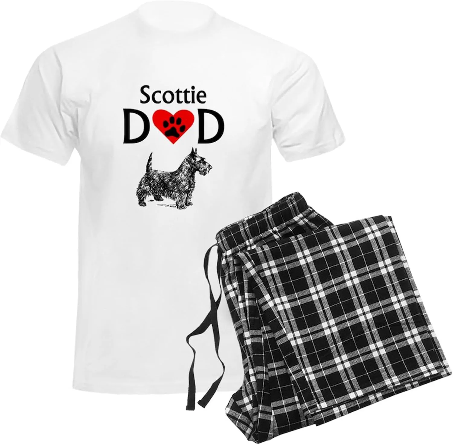 CafePress Scottie Dad Pajamas Men's Novelty Light Pajama Set, Comfortable PJ Sleepwear