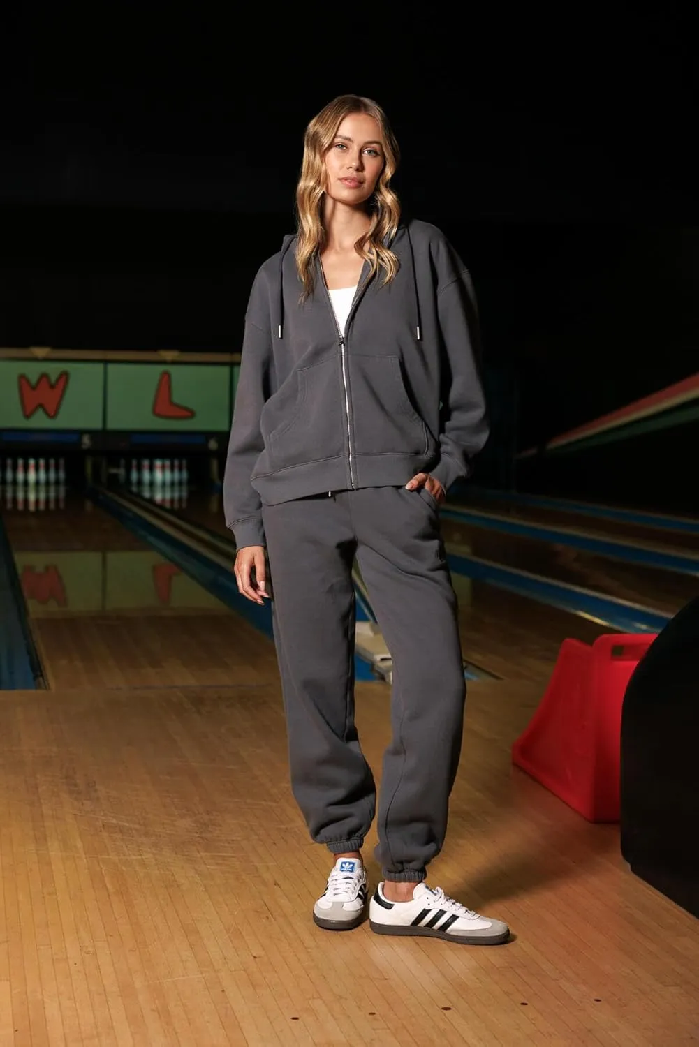 Cali1850 Women's Cloud Nine Fleece Zip Hoodie  Full Zip, Relaxed Boyfriend Fit, Double-Layer Hood, Ribbed Cuffs and Hem