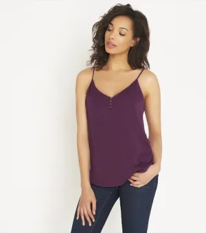 Cami With Buttons EQUINOX;ITALIAN PLUM;BLUE FLOWER;FLAME SCARLET;JET BLACK