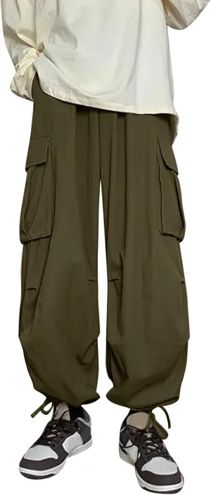 Cargo Pants for Men Relaxed Fit Mens Heavyweight Fleece Jogger Pants Drawstring Stretch Elastic Waist Outdoor Trouser