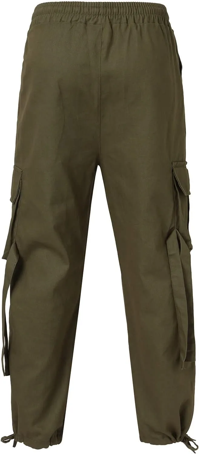 Cargo Pants for Men Relaxed Fit Mens Heavyweight Fleece Jogger Pants Drawstring Stretch Elastic Waist Outdoor Trouser