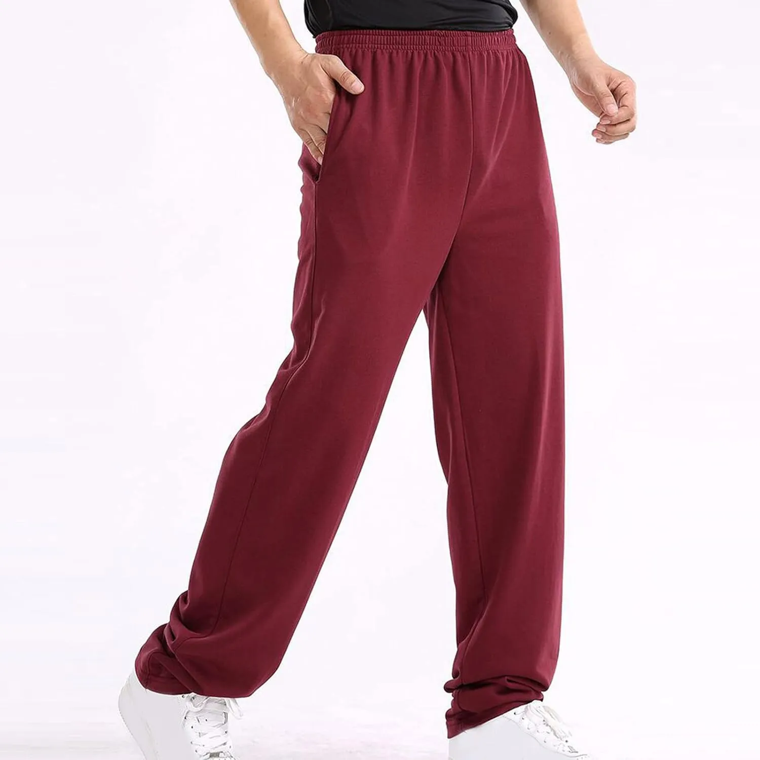 Cargo Sweatpants for Men Mens Lounge Pants Solid Casual Outdoor Long Pants Men's Elastic Waist Drawstring Long Pants