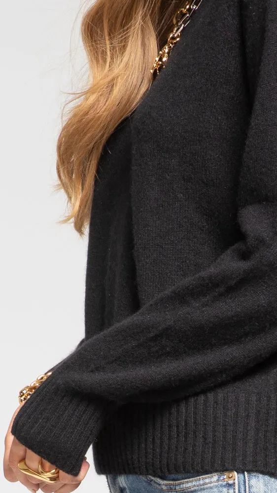 Cashmere Long Sleeve Sweatshirt - Black