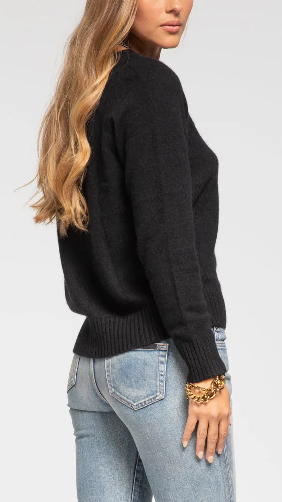 Cashmere Long Sleeve Sweatshirt - Black