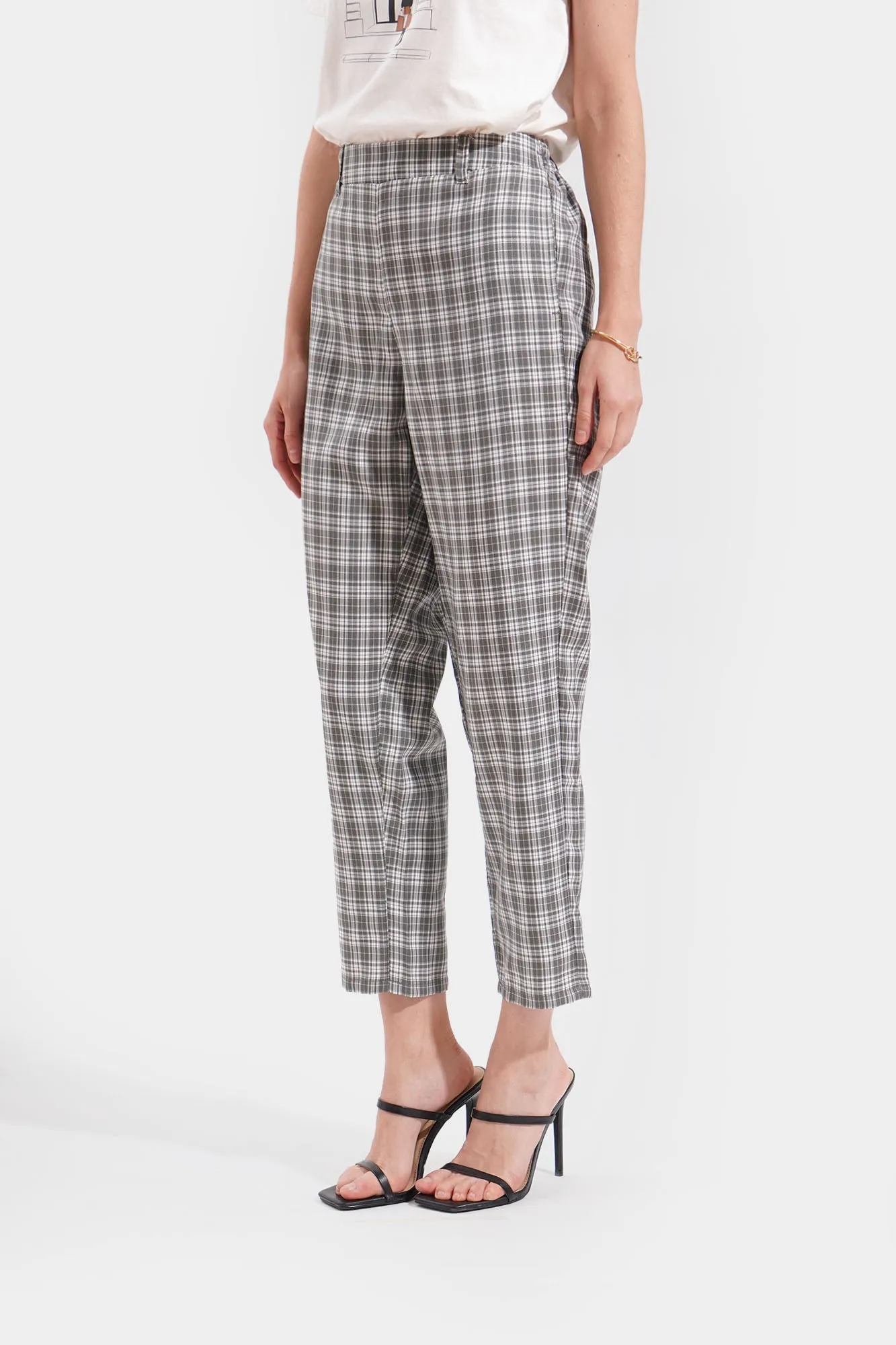 Checkered Ankle Length Cozy Pants
