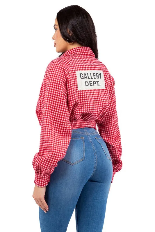Chic Cropped Snap-Front Jacket – Bold & Trendy Layering Piece