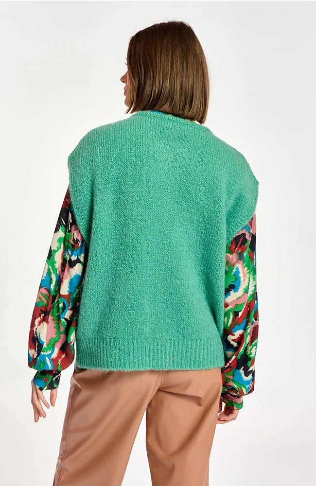 Chintz Sleeveless Cardigan