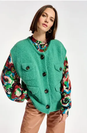 Chintz Sleeveless Cardigan
